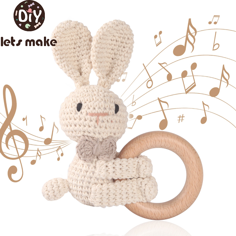 Baby Products Pictures - 1PC Szydełkowy Królik Grzechotka Zabawka Smoczek