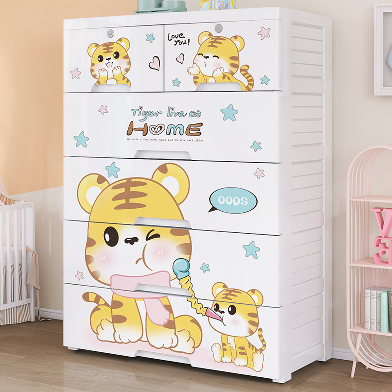 Gruba plastikowa szafa z pięci – Baby Products Storage Box recenzja i cena