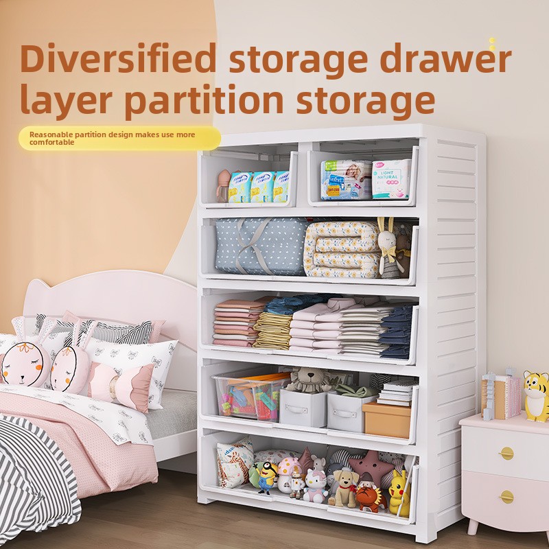 Gruba plastikowa szafa z pięci – Baby Products Storage Box recenzja i cena